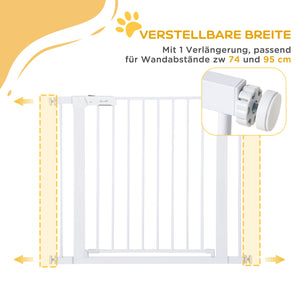 Türschutzgitter ohne Bohren verstellbar Auto-Close Metall weiss