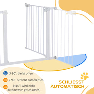 Türschutzgitter ohne Bohren verstellbar Auto-Close Metall weiss