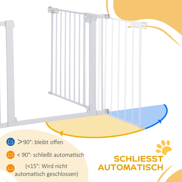 Türschutzgitter ohne Bohren verstellbar Auto-Close Metall weiss
