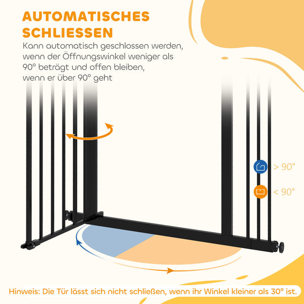 Türschutzgitter für Hunde und Haustiere 74-87cm schwarz
