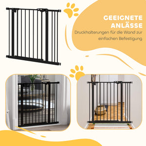 Türschutzgitter für Hunde und Haustiere 74-87cm schwarz