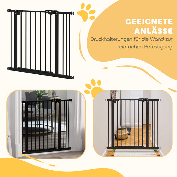Türschutzgitter für Hunde und Haustiere 74-87cm schwarz