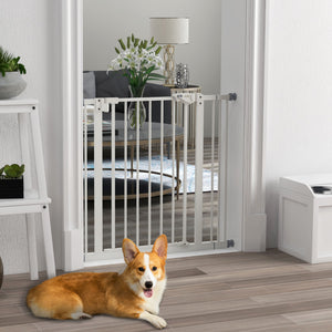 Türschutzgitter für Hunde verstellbar Metall Kunststoff weiss