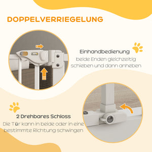 Türschutzgitter für Hunde verstellbar Metall Kunststoff weiss