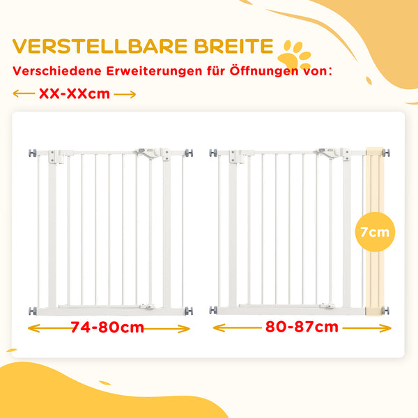 Türschutzgitter für Hunde verstellbar Metall Kunststoff weiss