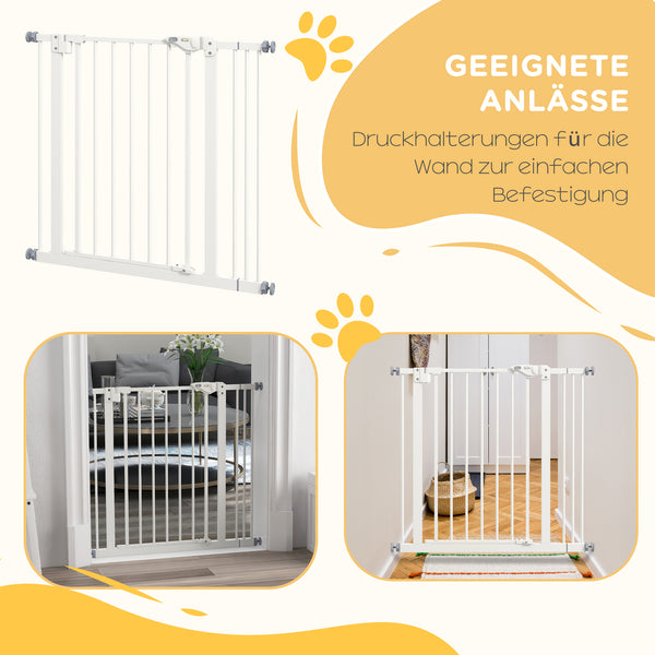 Türschutzgitter für Hunde verstellbar Metall Kunststoff weiss