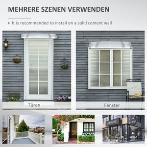 Türüberdachung Vordach wetterfest Polycarbonat 110x60cm grau