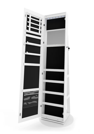 Schmuckschrank mit Spiegel ARIANA weiss