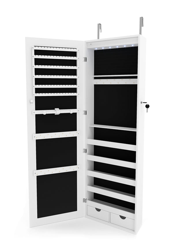 Schmuckschrank mit Spiegel BELINA weiss