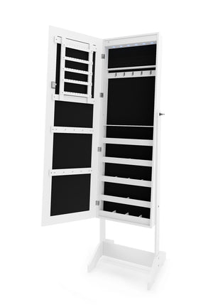 Schmuckschrank mit Spiegel ELVIRA weiss