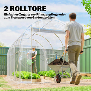 Tunnelgewächshaus begehbar mit Stahlrahmen und UV-Schutz