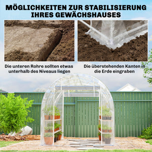 Tunnelgewächshaus begehbar mit Stahlrahmen und UV-Schutz
