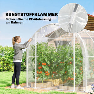 Tunnelgewächshaus begehbar mit Stahlrahmen und UV-Schutz