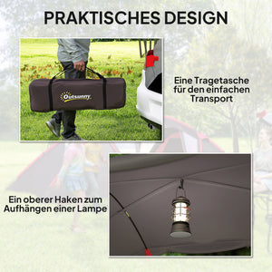 Tunnelzelt Campingzelt mit 3 Schlafräumen für 4-6 Personen
