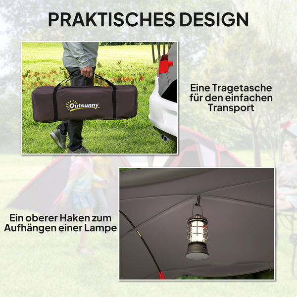 Tunnelzelt Campingzelt mit 3 Schlafräumen für 4-6 Personen