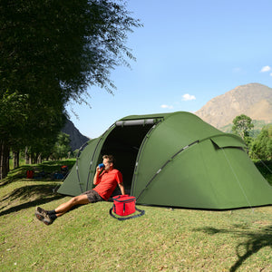 Tunnelzelt Campingzelt wasserdicht mit Bodenplane 4-6 Personen