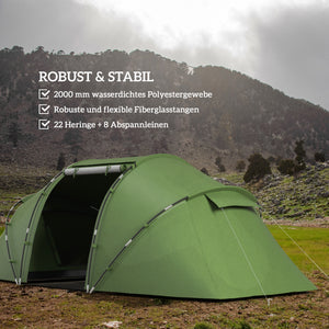 Tunnelzelt Campingzelt wasserdicht mit Bodenplane 4-6 Personen