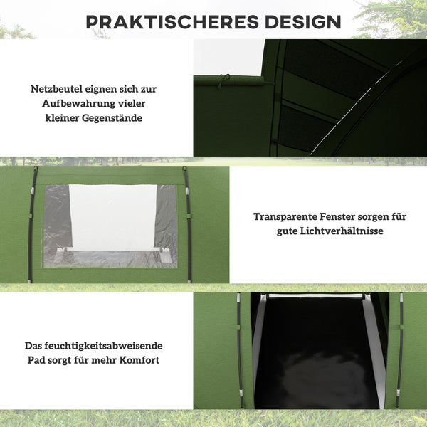 Tunnelzelt Campingzelt wasserdicht mit Bodenplane 4-6 Personen