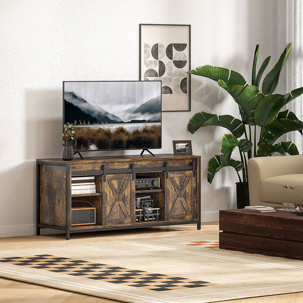 TV Lowboard im Industrial Design mit Schiebetüren für 60 Zoll