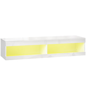 TV Lowboard hängend mit LED für 55-60 Zoll Hochglanz weiss