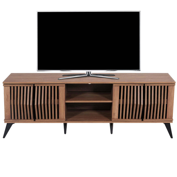 TV-Rack Fernsehtisch Lowboard 3D-Design Staufächer 55x166x41cm braun