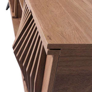 TV-Rack Fernsehtisch Lowboard 3D-Design Staufächer 55x166x41cm braun