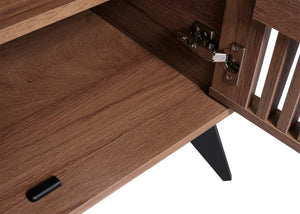 TV-Rack Fernsehtisch Lowboard 3D-Design Staufächer 55x166x41cm braun