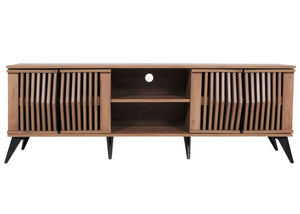 TV-Rack Fernsehtisch Lowboard 3D-Design Staufächer 55x166x41cm braun