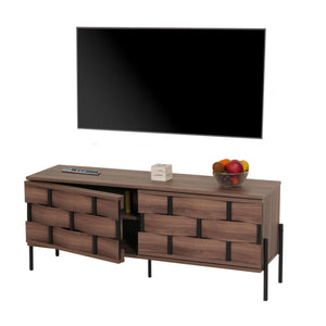 TV-Rack Fernsehtisch Lowboard 3D-Flecht-Design 120cm braun