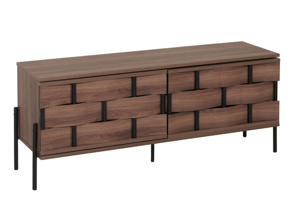 TV-Rack Fernsehtisch Lowboard 3D-Flecht-Design 120cm braun