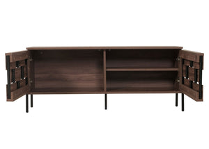 TV-Rack Fernsehtisch Lowboard 3D-Flecht-Design 120cm braun