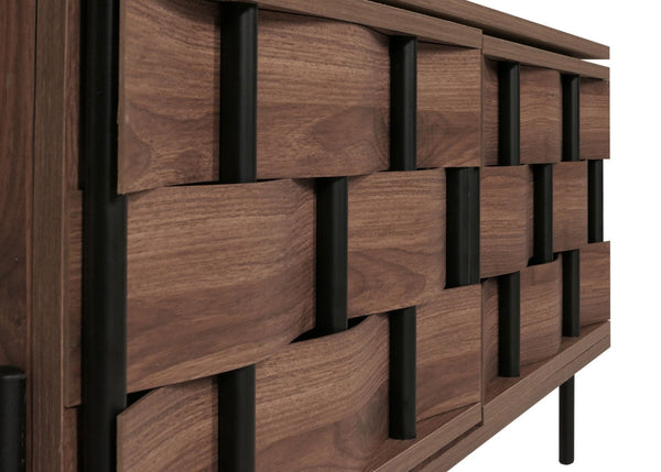 TV-Rack Fernsehtisch Lowboard 3D-Flecht-Design 120cm braun