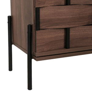 TV-Rack Fernsehtisch Lowboard 3D-Flecht-Design 120cm braun