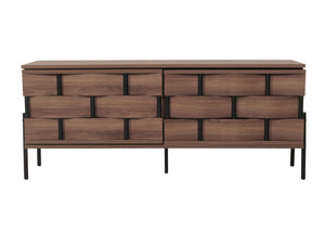 TV-Rack Fernsehtisch Lowboard 3D-Flecht-Design 120cm braun