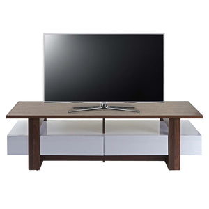 TV-Rack Fernsehtisch Lowboard 3D-Struktur 46x150x45cm Walnuss-Optik Hochglanz