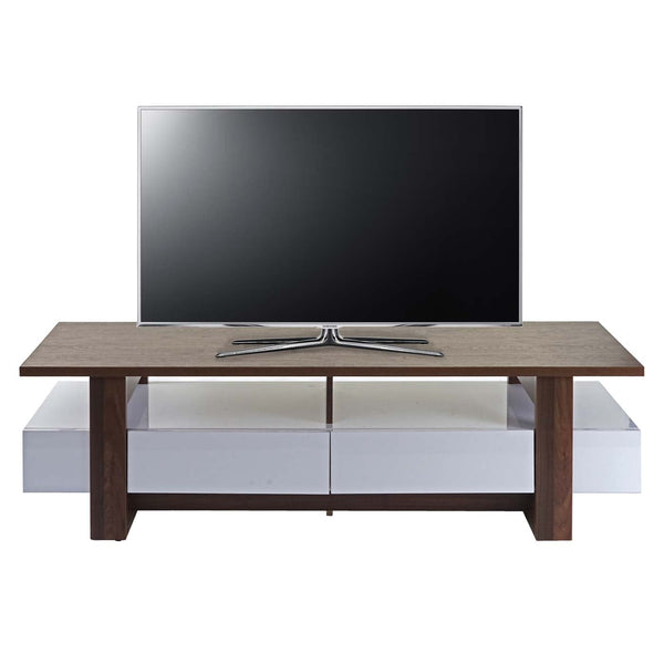 TV-Rack Fernsehtisch Lowboard 3D-Struktur 46x150x45cm Walnuss-Optik Hochglanz