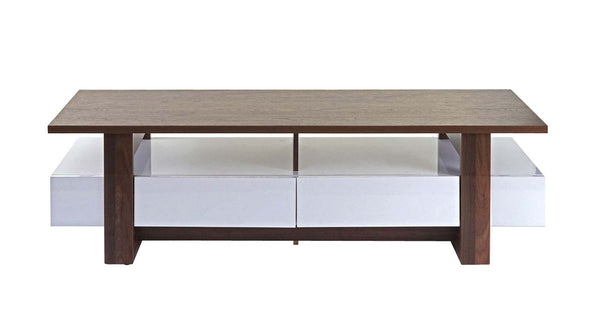 TV-Rack Fernsehtisch Lowboard 3D-Struktur 46x150x45cm Walnuss-Optik Hochglanz