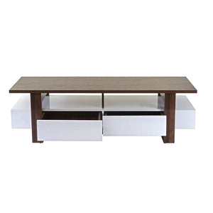 TV-Rack Fernsehtisch Lowboard 3D-Struktur 46x150x45cm Walnuss-Optik Hochglanz