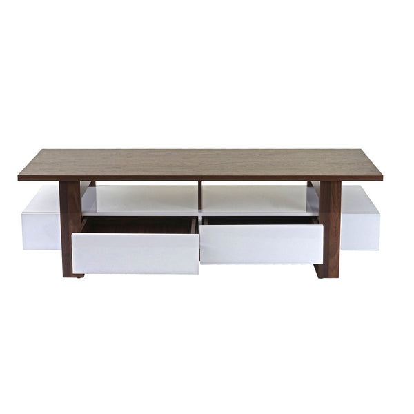 TV-Rack Fernsehtisch Lowboard 3D-Struktur 46x150x45cm Walnuss-Optik Hochglanz