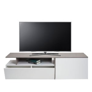 TV-Rack Lowboard Fernsehtisch 45x161x40cm Beton-Optik weiss
