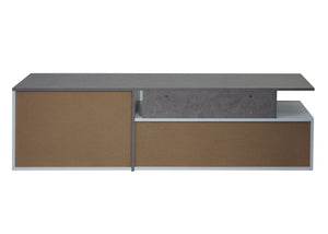 TV-Rack Lowboard Fernsehtisch 45x161x40cm Beton-Optik weiss