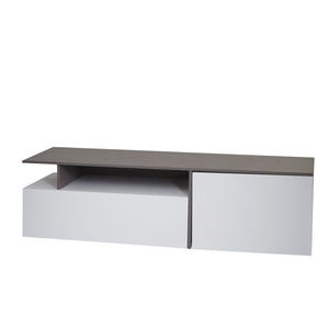 TV-Rack Lowboard Fernsehtisch 45x161x40cm Beton-Optik weiss