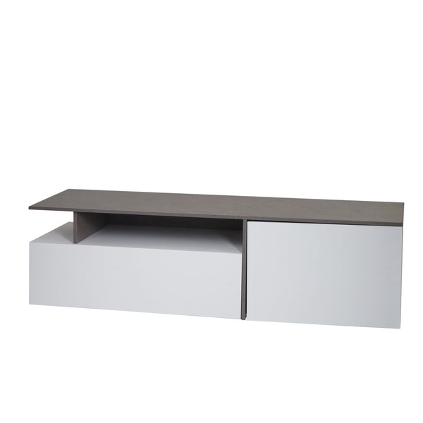 TV-Rack Lowboard Fernsehtisch 45x161x40cm Beton-Optik weiss