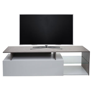 TV-Rack Lowboard Fernsehtisch 47x170x40cm Beton-Optik weiss