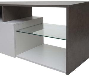 TV-Rack Lowboard Fernsehtisch 47x170x40cm Beton-Optik weiss
