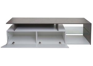TV-Rack Lowboard Fernsehtisch 47x170x40cm Beton-Optik weiss