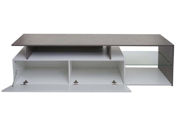 TV-Rack Lowboard Fernsehtisch 47x170x40cm Beton-Optik weiss