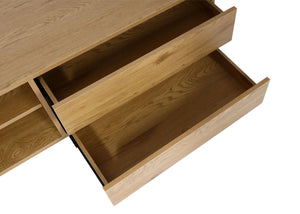 TV-Rack Fernsehtisch Lowboard Kommode mit Schublade 42x140x40cm Eiche-Optik