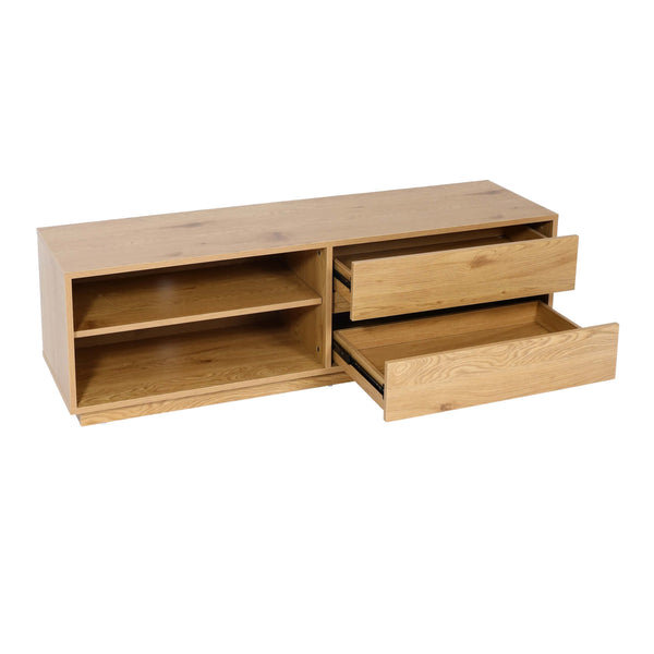 TV-Rack Fernsehtisch Lowboard Kommode mit Schublade 42x140x40cm Eiche-Optik