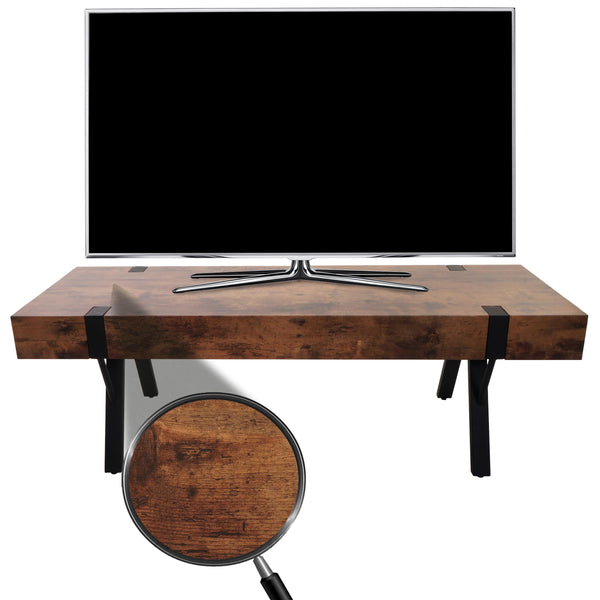 TV-Rack Fernsehtisch Lowboard Metall 42x120x40cm dunkle Wildeiche